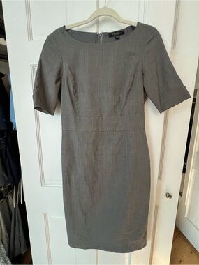 Brooks Brothers Gray Midi Sheath Dress